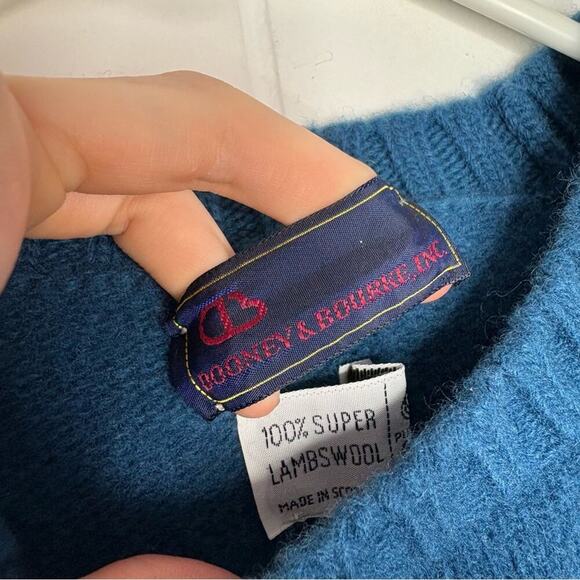 Dooney & Bourke 100% Lambswool Sweater Blue Knit Pre Shrunk Fall Women’s Small - Picture 4 of 8